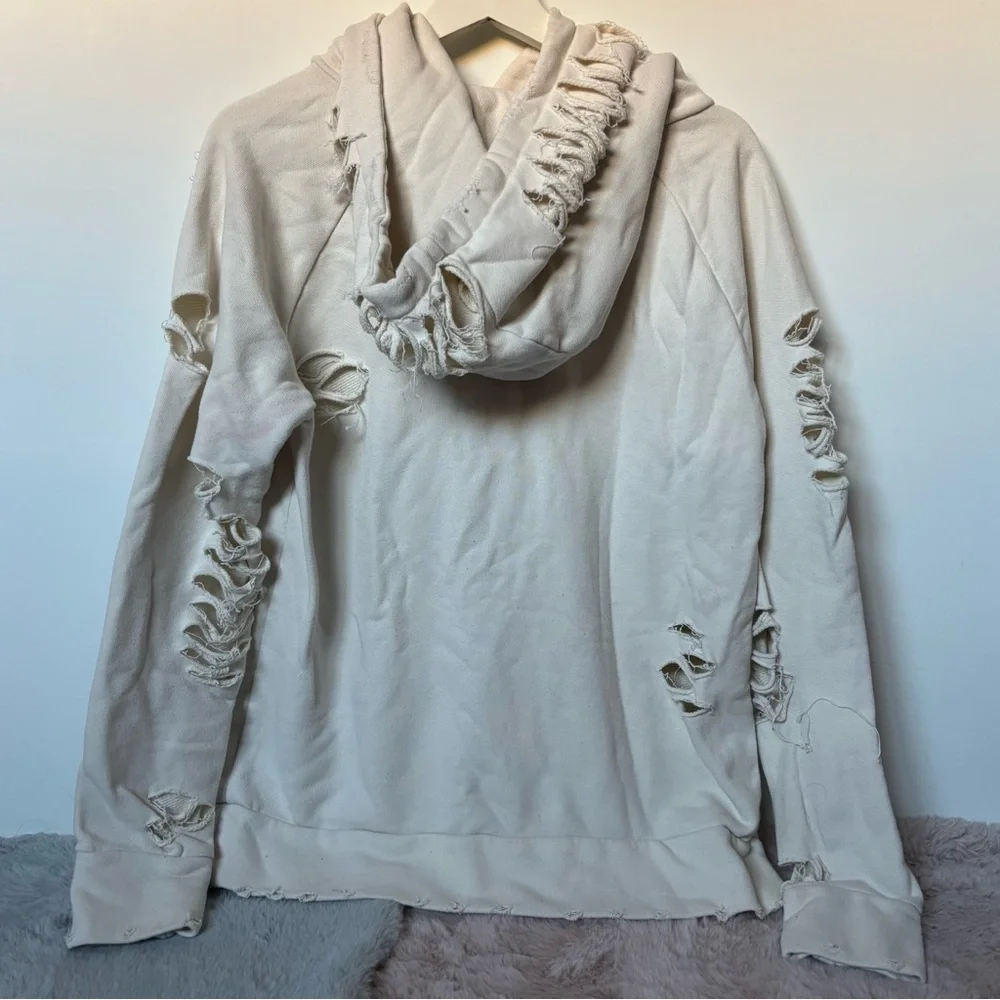 Alo yoga distressed mock neck hoodie sweater